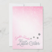 Twinkle Twinkle, Pink Baby Shower invitation (Back)