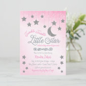 Twinkle Twinkle, Pink Baby Shower invitation (Standing Front)