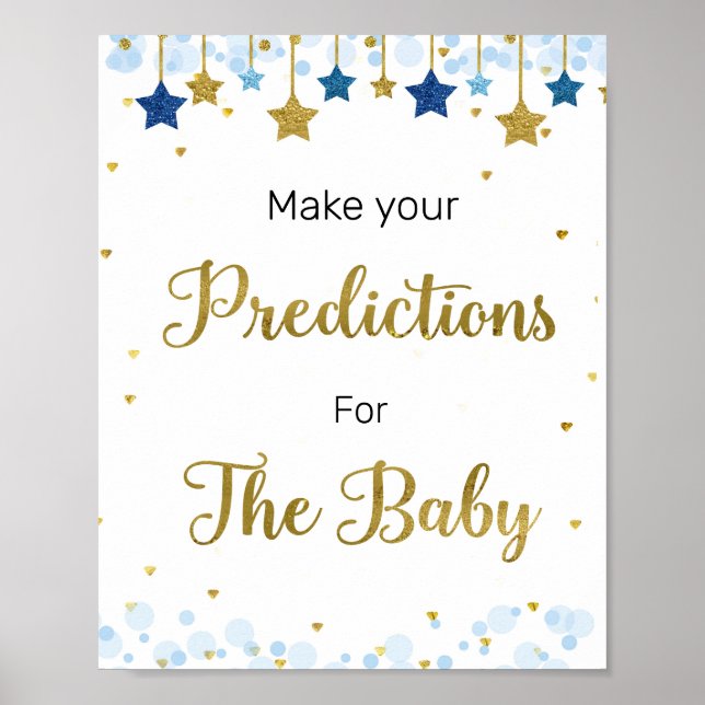 Twinkle Twinkle Predictions for Baby Sign (Front)