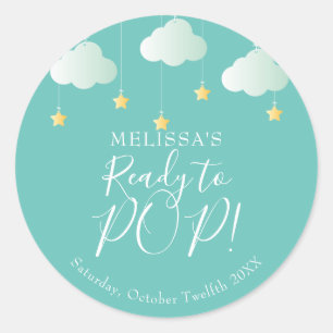 Twinkle Twinkle Ready To POP Baby Shower Classic Round Sticker