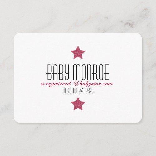 TWINKLE TWINKLE REGISTRY CARD-BABY SHOWER ENCLOSURE CARD