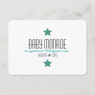 TWINKLE TWINKLE REGISTRY CARD-BABY SHOWER INVITATION