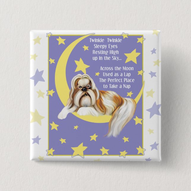 Twinkle Twinkle Shih Tzu Pinback Button (Front)