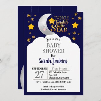 Twinkle Twinkle Star Baby Shower Invitation by VisionsandVerses at Zazzle