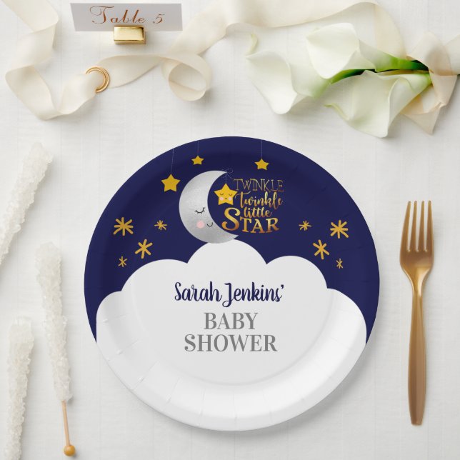 Twinkle Twinkle Star Baby Shower Paper Plates (Wedding)