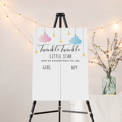 Twinkle Twinkle Star Gender Reveal Voting Sign