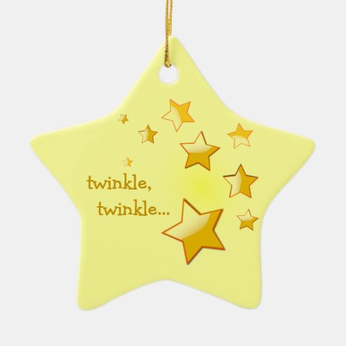 Twinkle Twinkle Star Ornament  Yellow