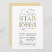 Twinkle Twinkle Star Theme Yellow Baby Shower Invitation (Front/Back)