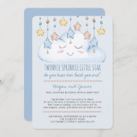 Twinkle Twinkle Stars and Cloud Boy Baby Sprinkle Invitation