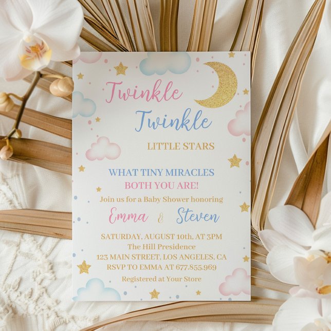 Twinkle Twinkle Stars Gender Reveal Invitation (Creator Uploaded)