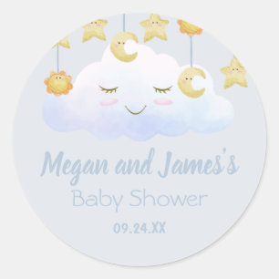 Twinkle Twinkle Stars Sprinkle Cloud Baby Shower Classic Round Sticker