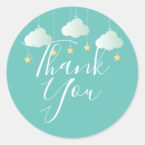 Twinkle twinkle thank you baby shower classic round sticker