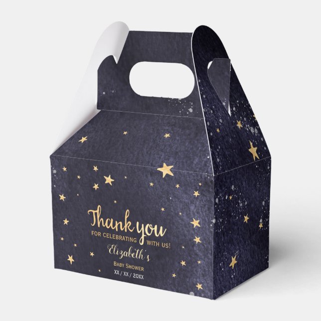 Twinkle twinkle watercolor unisex babyshower favor boxes (Front Side)