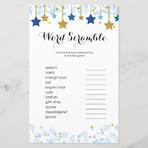 Twinkle Twinkle Watercolor Word Scramble Game