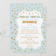 Twinkle Twins Baby Sprinkle, twin boys baby shower Invitation