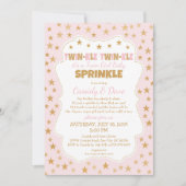 Twinkle Twins Baby Sprinkle, twin girls shower Invitation (Front)