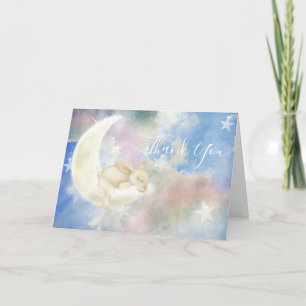 Twinkles Baby Bunny Sweet Dreams   Sky & Clouds Letterpress Thank You Card