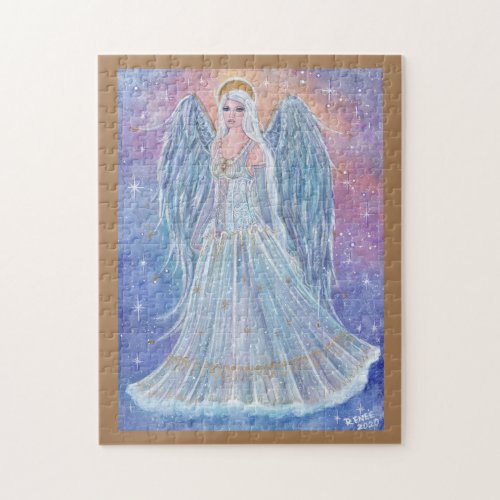 Twinkling angel holiday art by Renee Lavoie Jigsaw Puzzle