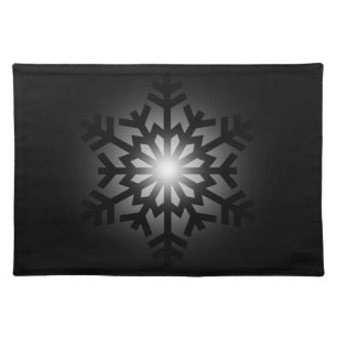 Twinkling Black Snowflake Placemat