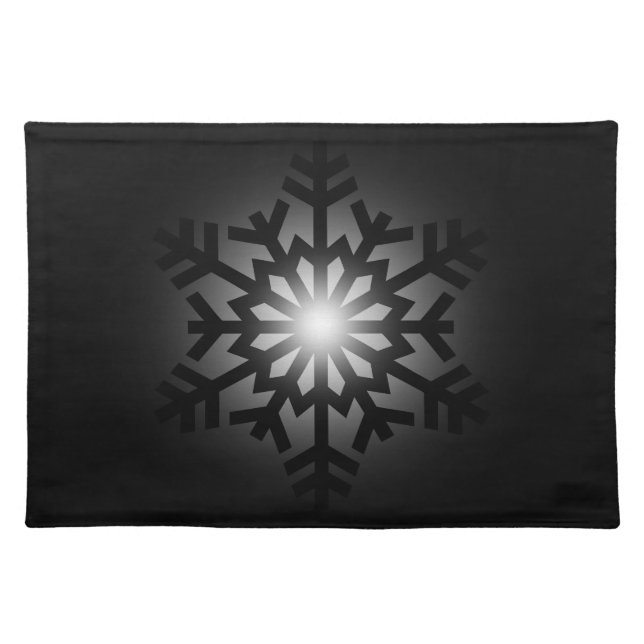 Twinkling Black Snowflake Placemat (Front)