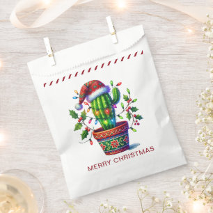 Twinkling Cactus Christmas Favor Bag