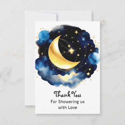 Twinkling Celestial Magic Boy Baby Shower Thank You Card