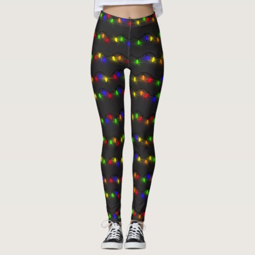 Twinkling Christmas Lights Leggings