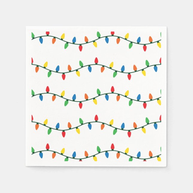 Twinkling Christmas Lights Napkins (Front)