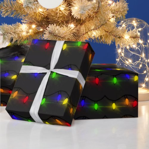 Twinkling Christmas Lights Wrapping Paper