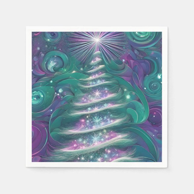 Twinkling Christmas Tree Napkins (Front)