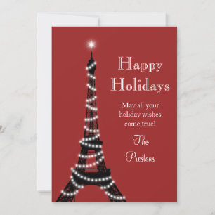 Twinkling Eiffel Tower Holiday Card