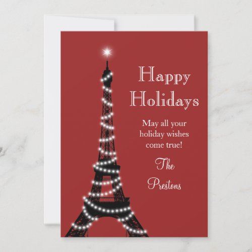 Twinkling Eiffel Tower Holiday Card