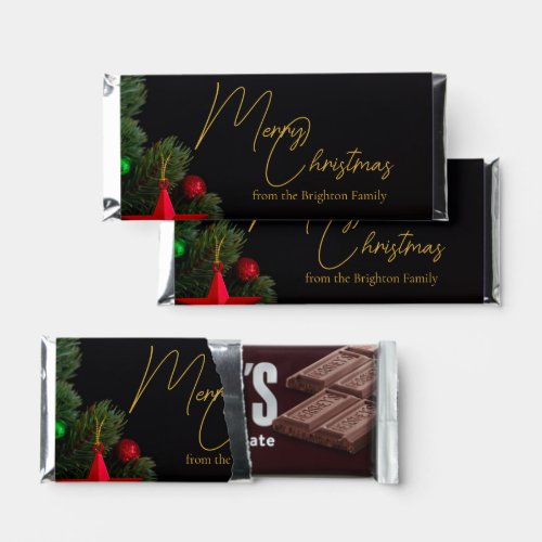 Twinkling Gold Lights Modern Merry Christmas Party Hershey Bar Favors