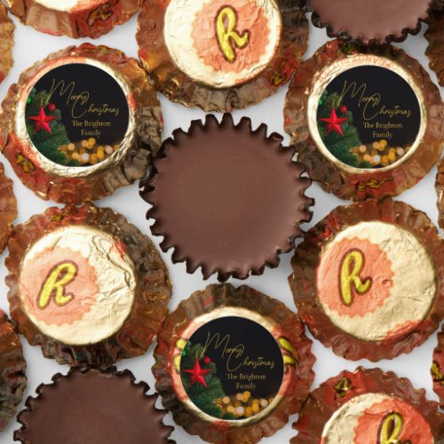 Twinkling Gold Lights Modern Merry Christmas Party Reeses Peanut Butter Cups