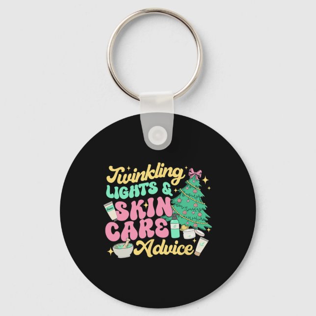 Twinkling Lights &amp; Skin Care Advice  Keychain (Front)