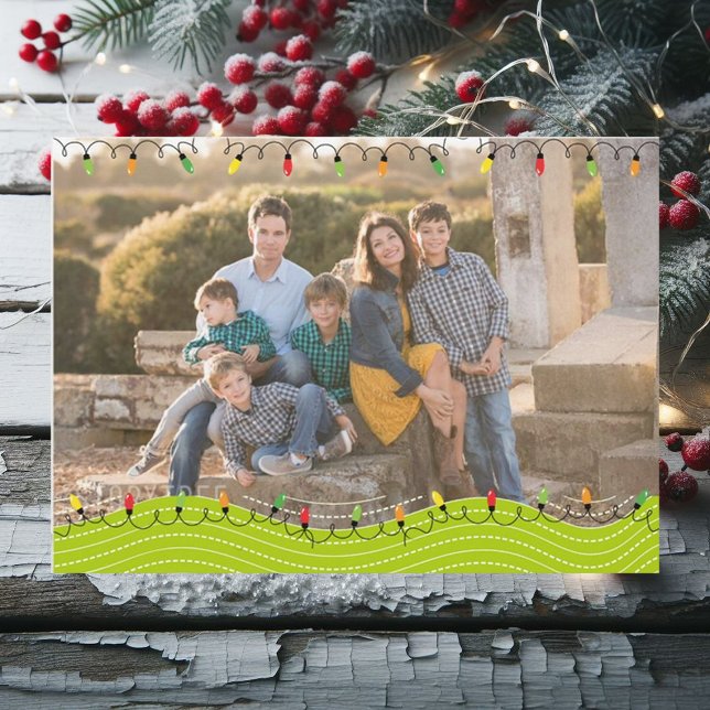 Twinkling Lights Customized Holiday Photo Card (Creator Uploaded)
