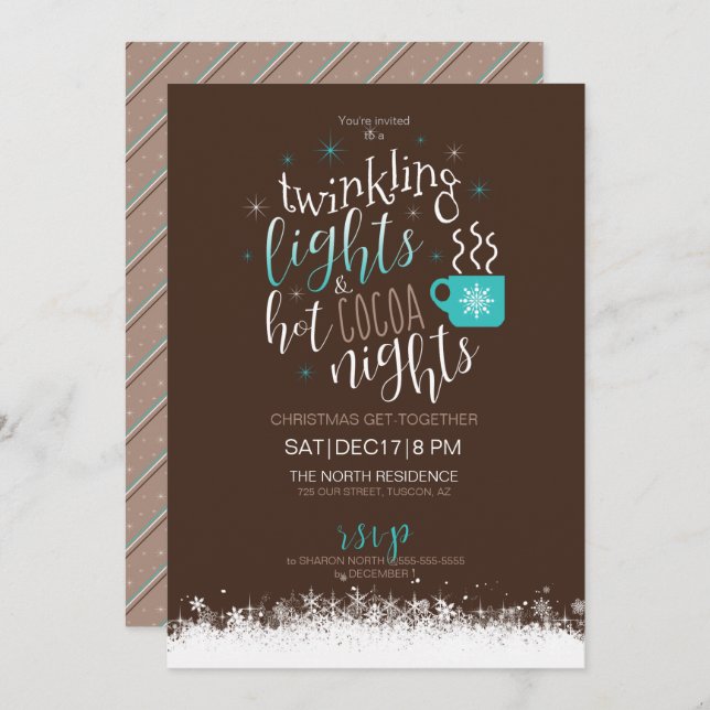 Twinkling Lights Hot Cocoa Nights ID593 Invitation (Front/Back)