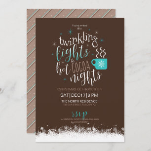 Twinkling Lights Hot Cocoa Nights ID593 Invitation
