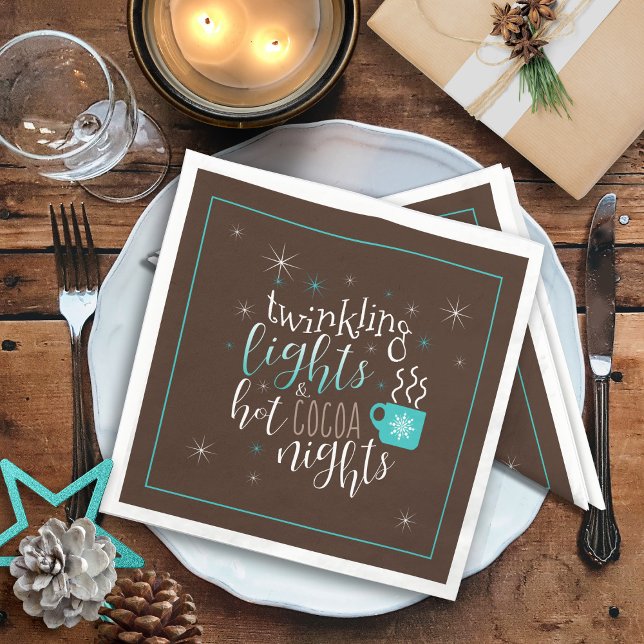 Twinkling Lights Hot Cocoa Nights ID593 Napkins (Creator Uploaded)