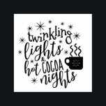 Twinkling Lights Hot Cocoa Nights ID593 Self-inking Stamp<br><div class="desc">This self-inking rubber stamp design features a sprinkling of a star-shaped twinkling lights and a central typography design with a line from my original poem that reads 'twinkling lights and hot cocoa nights'. Search ID593 to see all the coordinating products for this mix n' match design set.</div>