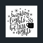 Twinkling Lights Hot Cocoa Nights ID593 Self-inking Stamp<br><div class="desc">This self-inking rubber stamp design features a sprinkling of a star-shaped twinkling lights and a central typography design with a line from my original poem that reads 'twinkling lights and hot cocoa nights'. Search ID593 to see all the coordinating products for this mix n' match design set.</div>