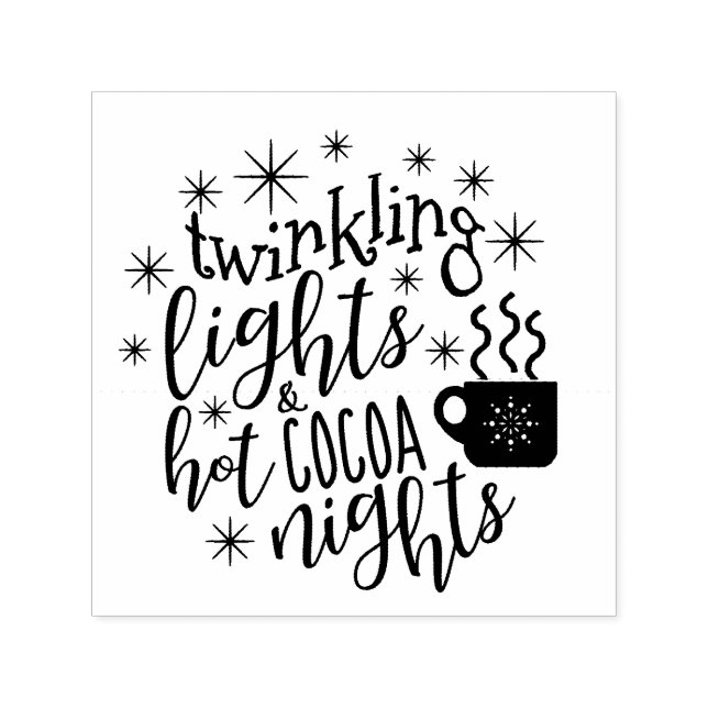 Twinkling Lights Hot Cocoa Nights ID593 Self-inking Stamp (Design)