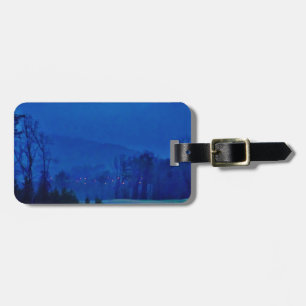 Twinkling Lights in a Blue Mountain Mist Luggage Tag