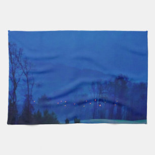 Twinkling Lights in a Blue Mountain Mist Towel