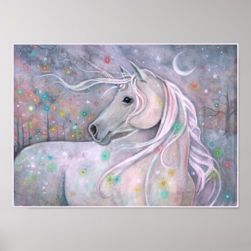 Twinkling Lights Magical Unicorn Molly Harrison Poster