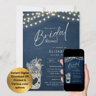 Twinkling Lights | Rustic Barn Woodland Wedding    Invitation
