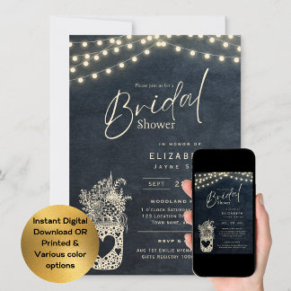 Twinkling Lights | Rustic Barn Woodland Wedding    Invitation