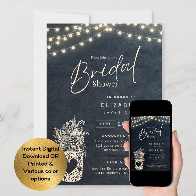 Twinkling Lights | Rustic Barn Woodland Wedding    Invitation (Creator Uploaded)