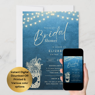 Twinkling Lights | Rustic Barn Woodland Wedding    Invitation