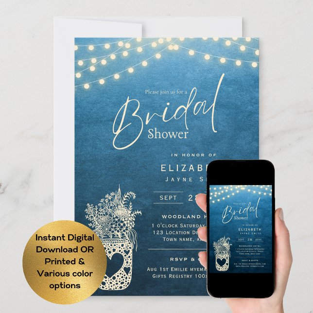 Twinkling Lights | Rustic Barn Woodland Wedding    Invitation (Creator Uploaded)